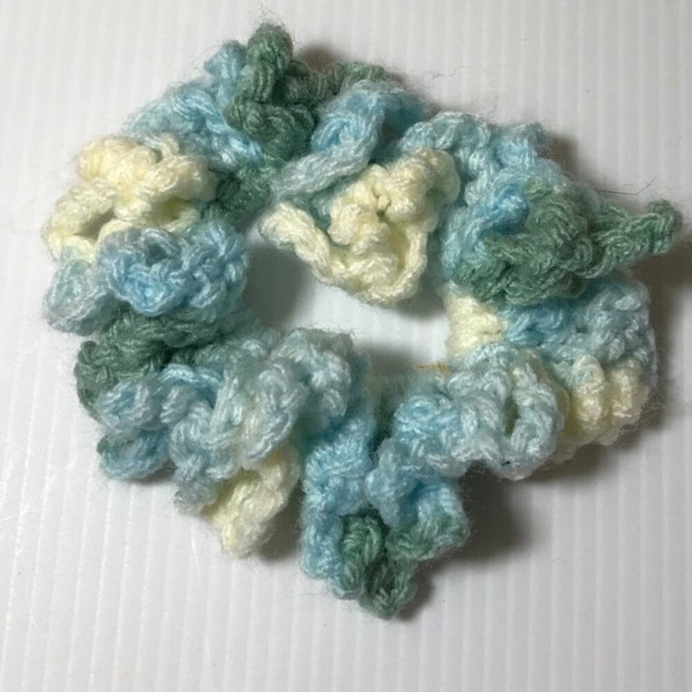 NWT Multicolor Handmade Crocheted Hair Scrunchie